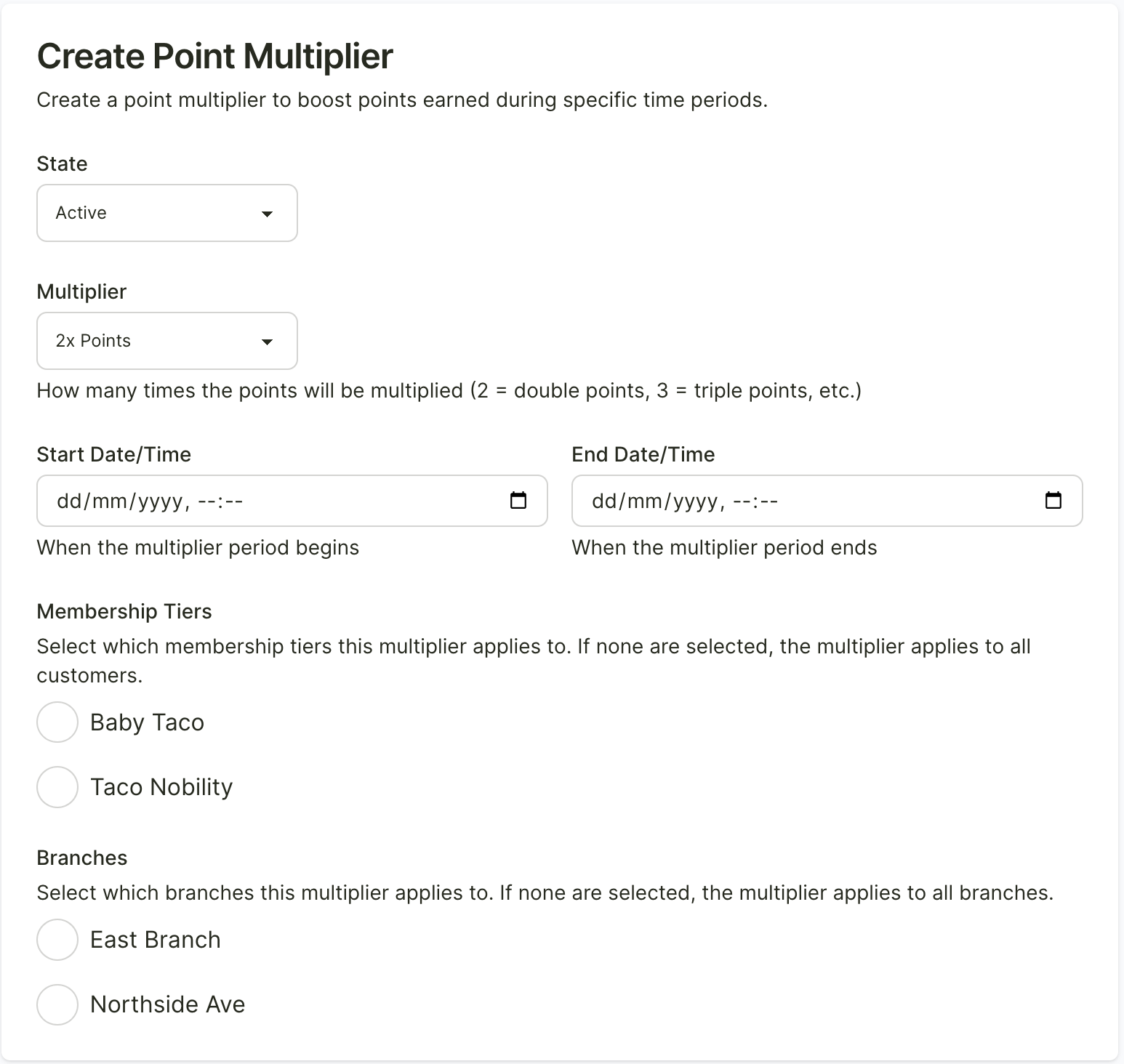 Point multipliers — step 2